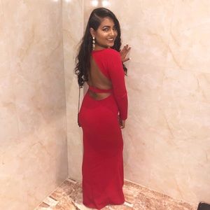 RED LONG WINDSOR DRESS WORN ONCE